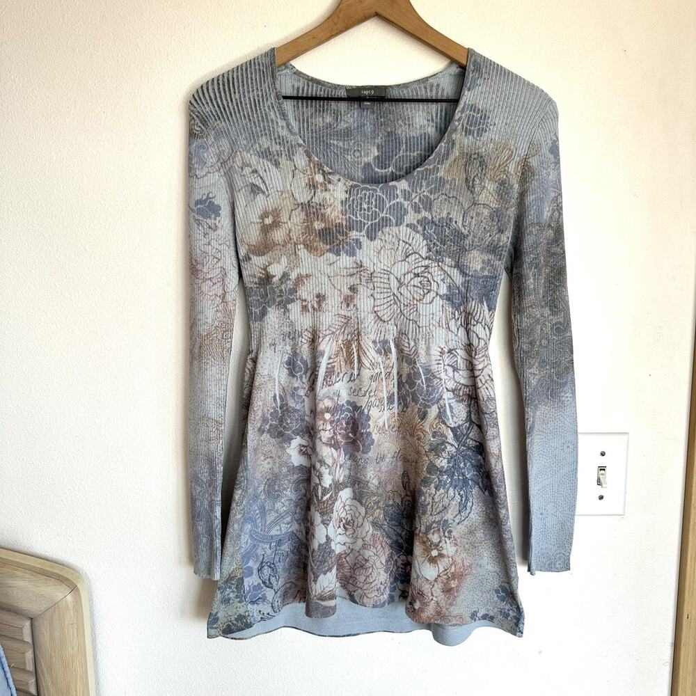 Vintage Y2K Babydoll Long Sleeve Apt 9 sz S Floral Fairy Feminine Romantic